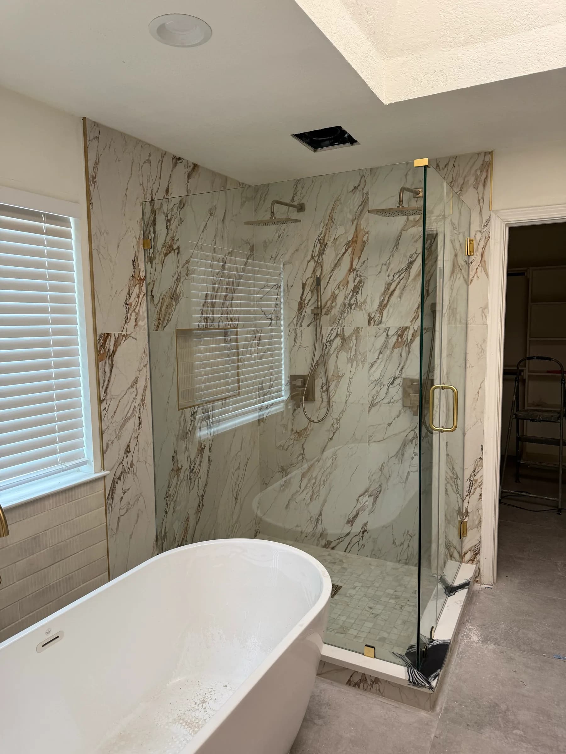 Completed bathroom and shower remodeling work