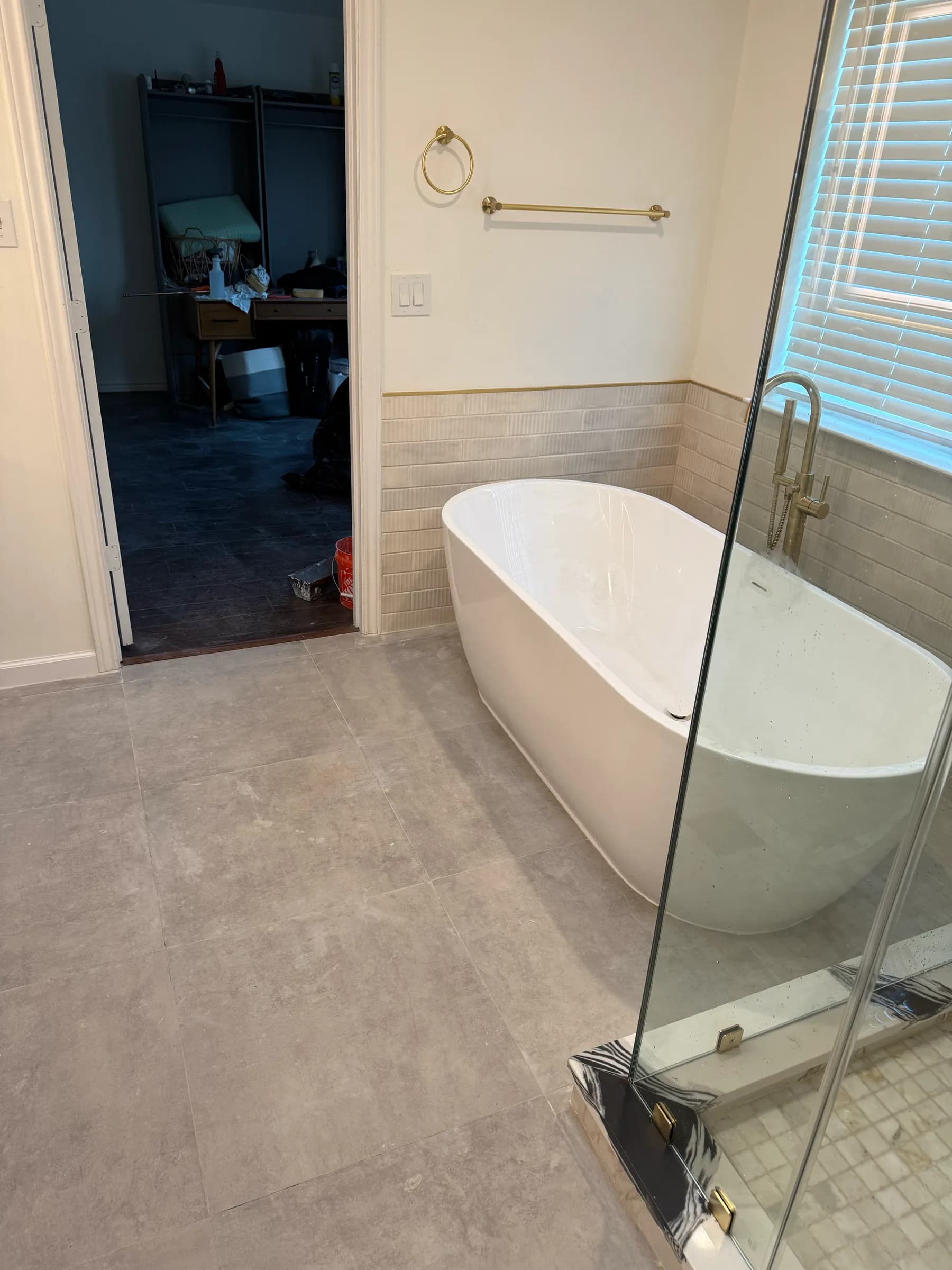 Completed bathroom and shower remodeling work