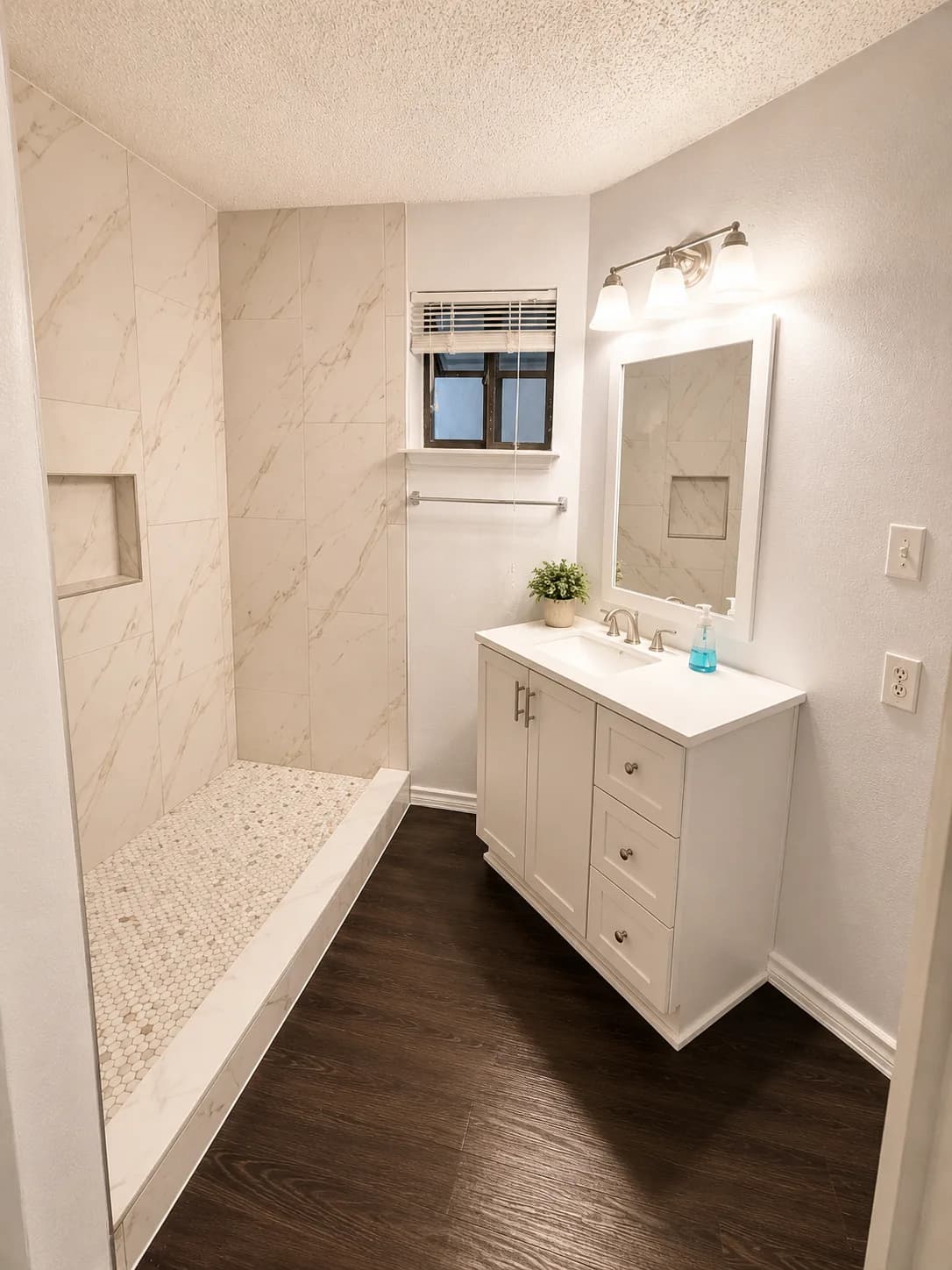 Completed bathroom and shower remodeling work