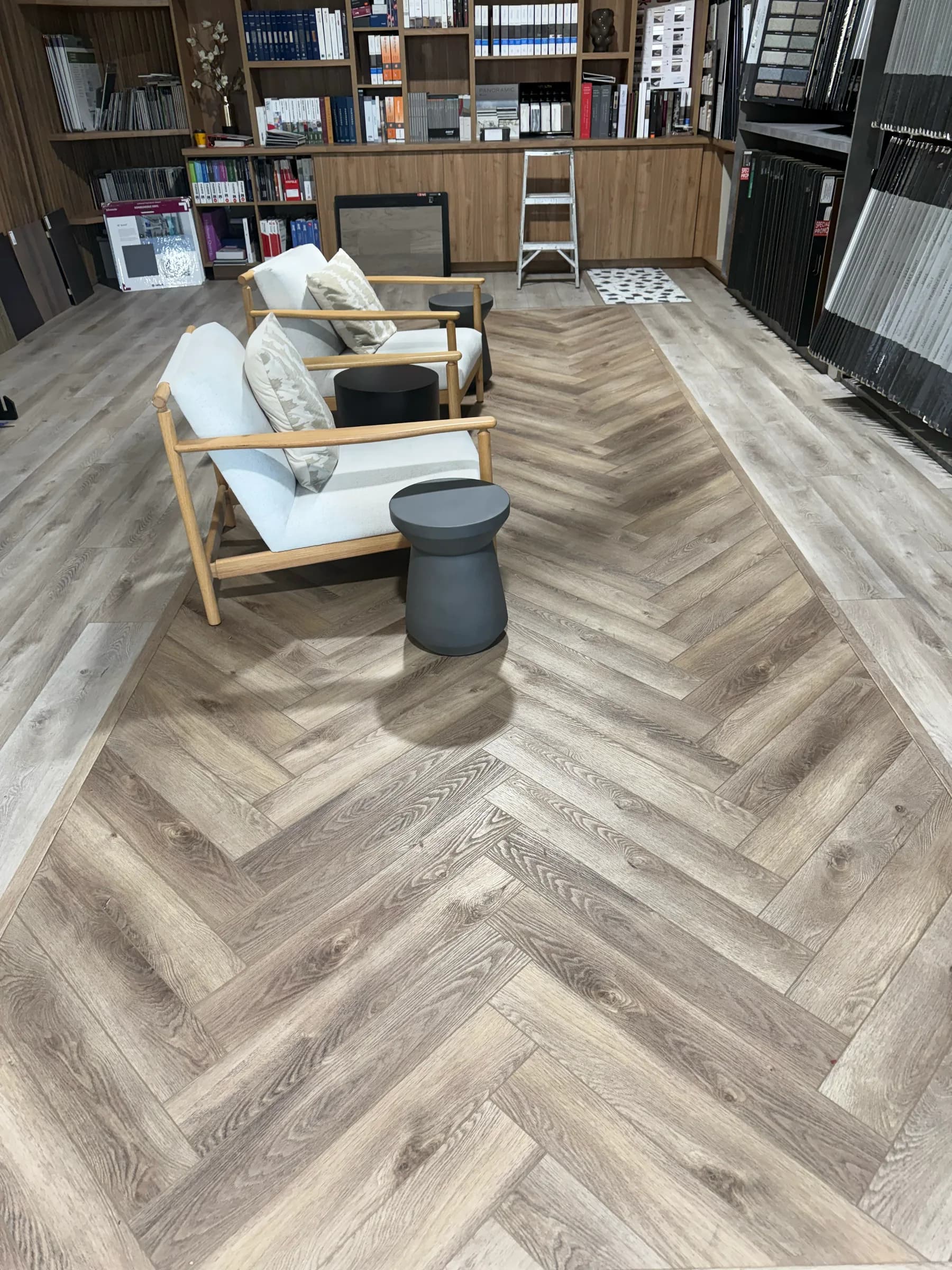 Completed flooring and tile work