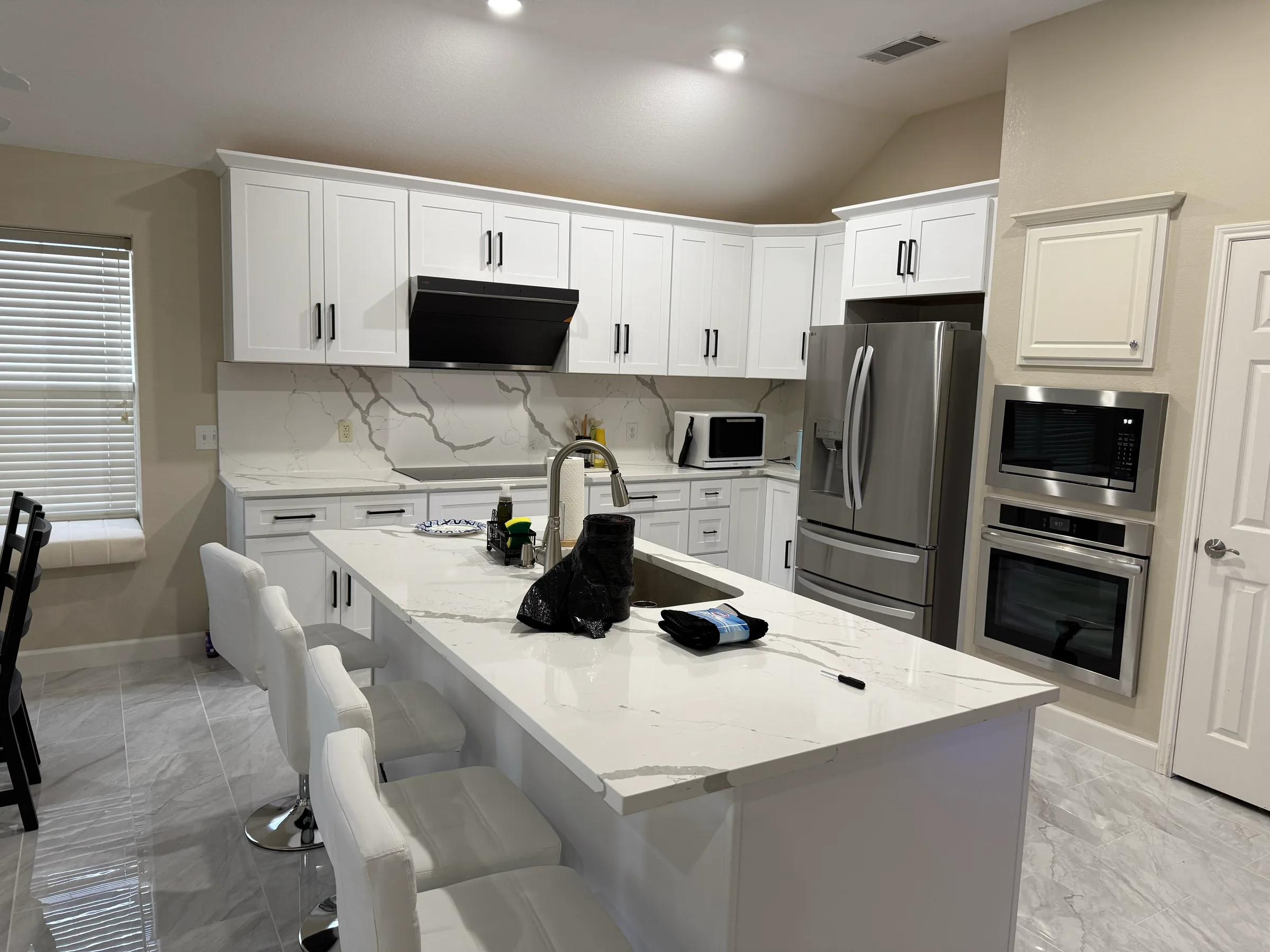 Completed kitchen remodeling work