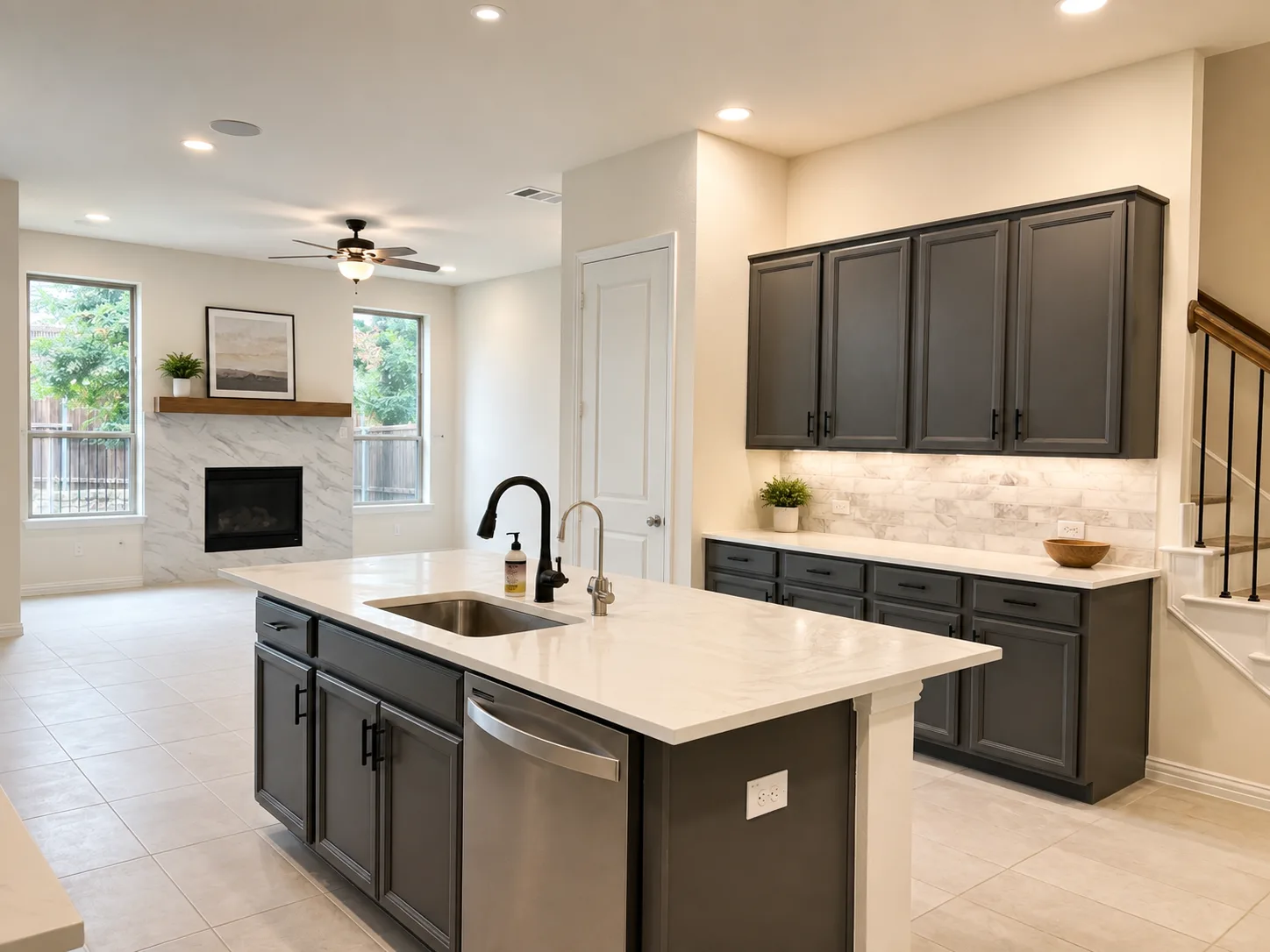 Completed kitchen remodeling work